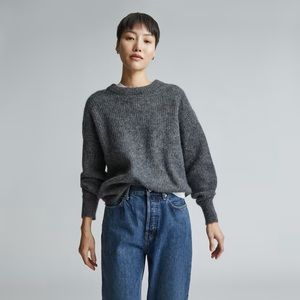 Everlane Alpaca Crew Neck Sweater Size M heather charcoal
